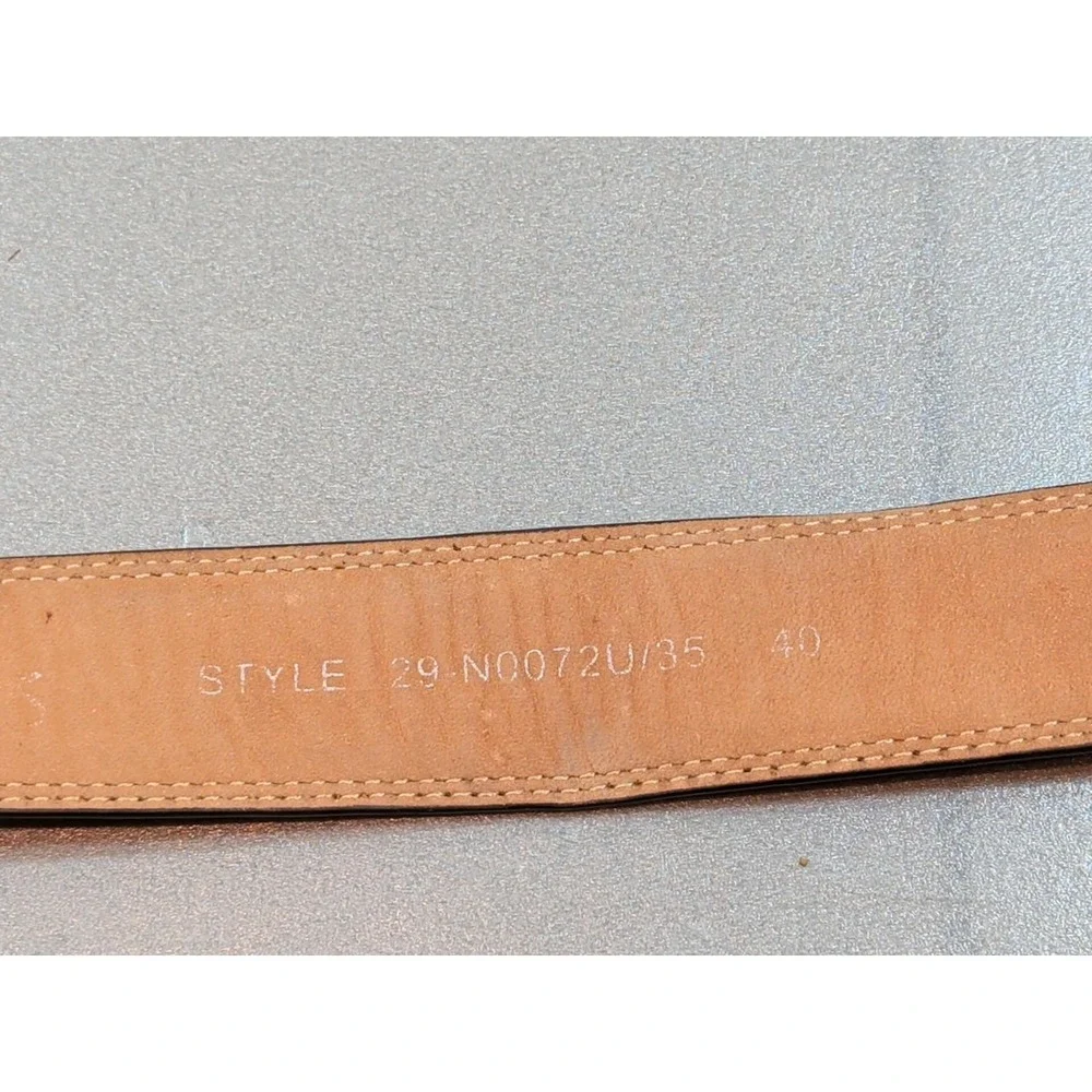 Johnston & Murphy Mens Brown Leather Dress Belt 40 Silver Buckle 29-N0072U/35